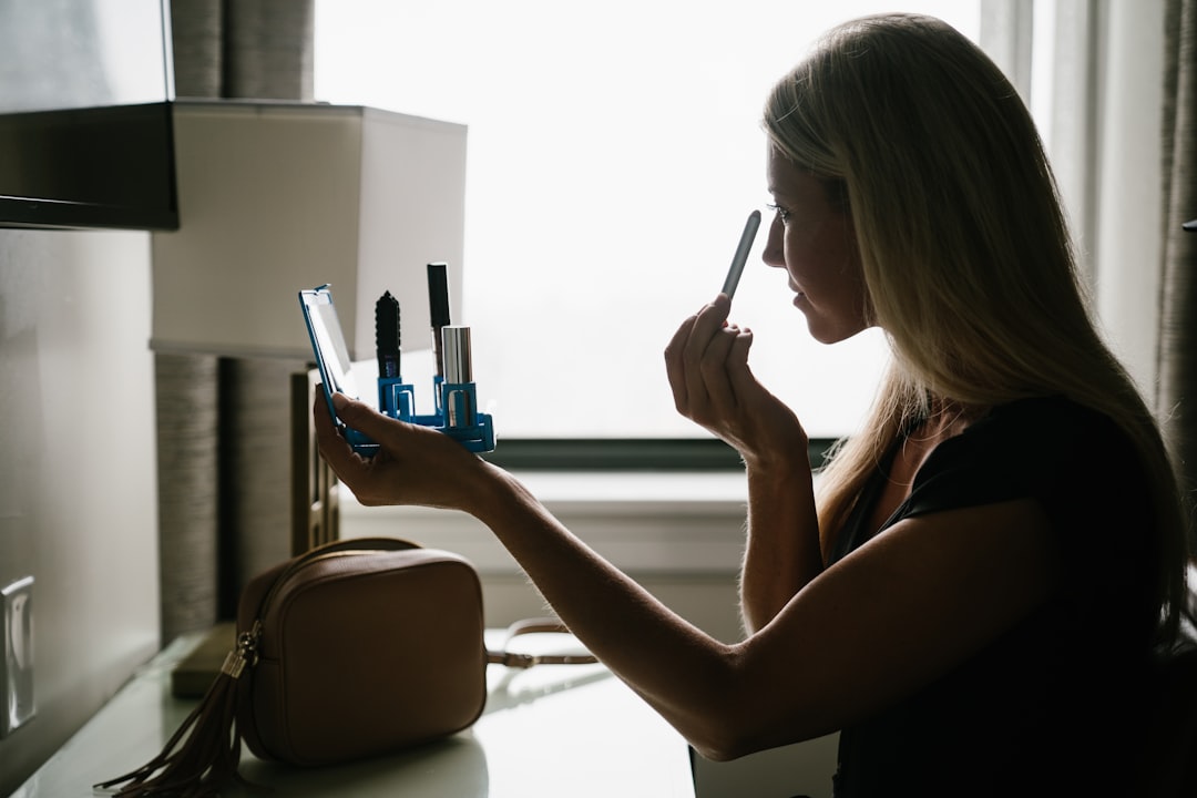 Professional makeup artist at work